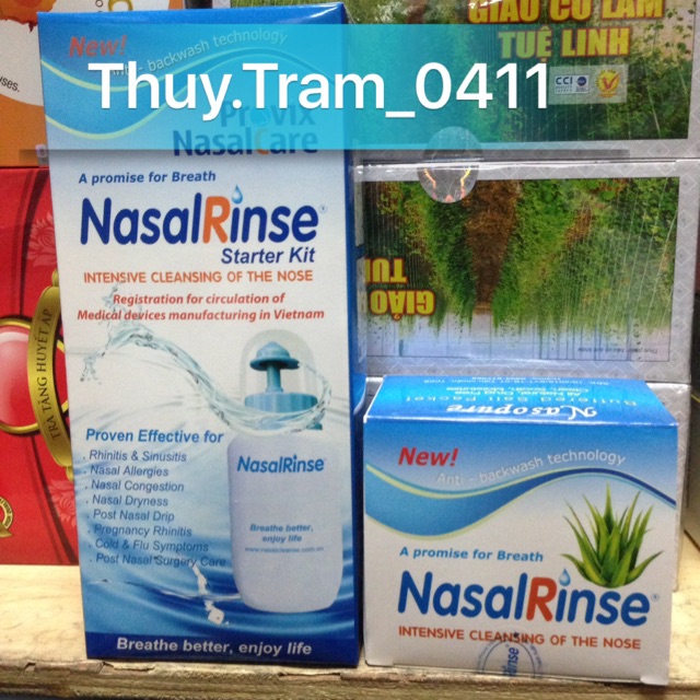 Bình , muối rửa mũi NasalRinse làm giảm các triệu chứng viêm xoang, viêm mũi