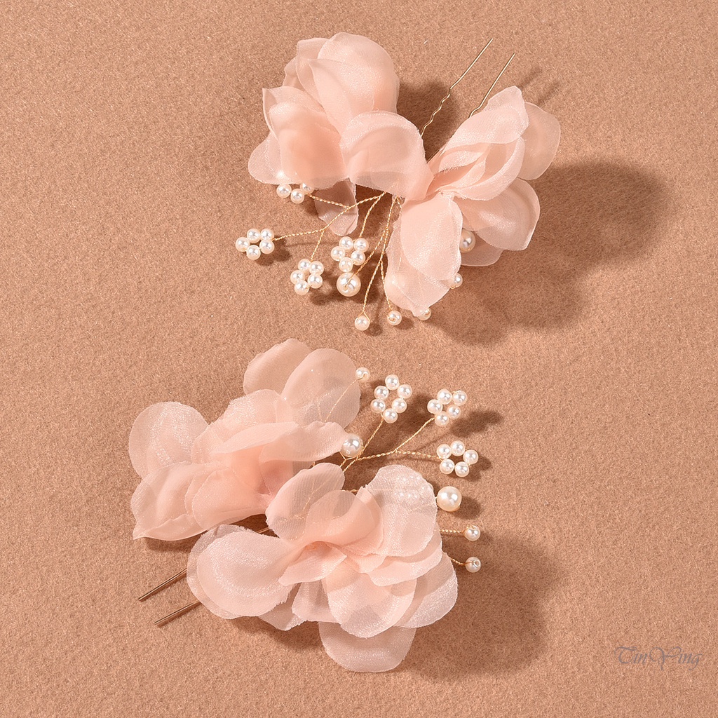 GETNOIVAS Set 2 trâm cài tóc hình chữ u đính ngọc trai giả thời trang cho nữ