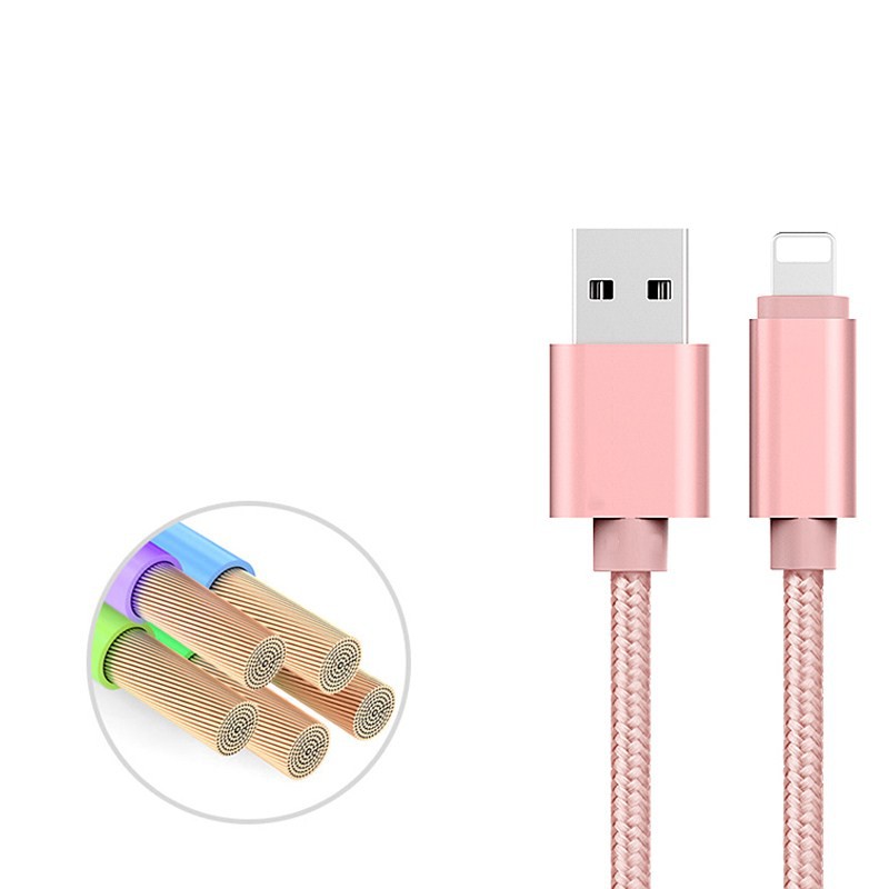 Cáp sạc nhanh IP,tablet táo bọc dù chống đứt 1.8m
