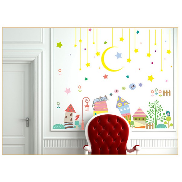 Decal trang trí tường - Thành Phố Sắc Màu DREAM cho Bé