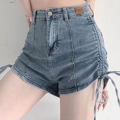 Quần Short Lưng Cao Rút Dây Kiểu Hàn Quốc Thời Trang Cho Nữ