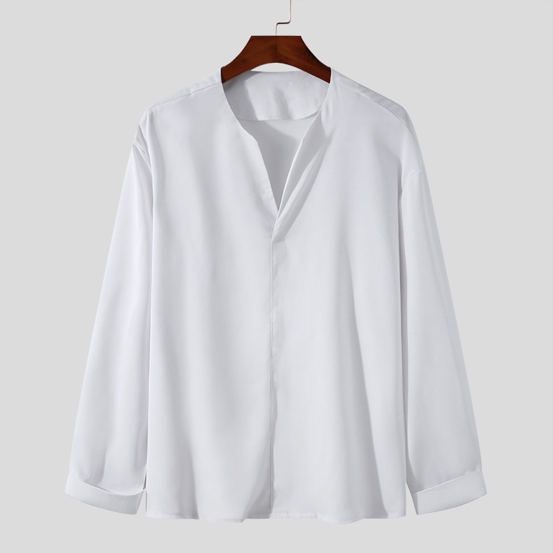 Áo sơ mi nam dài tay Unisex Basic, sơ mi lụa Kate mịn mát form rộng suông mã SM-002