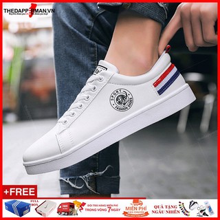 Giày sneaker thể thao nam trắng gót đỏ TDM7635