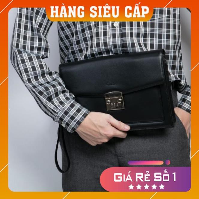 Clutch cầm tay nam da thật nhập khẩu Ý, RBMLC - 002 DDE