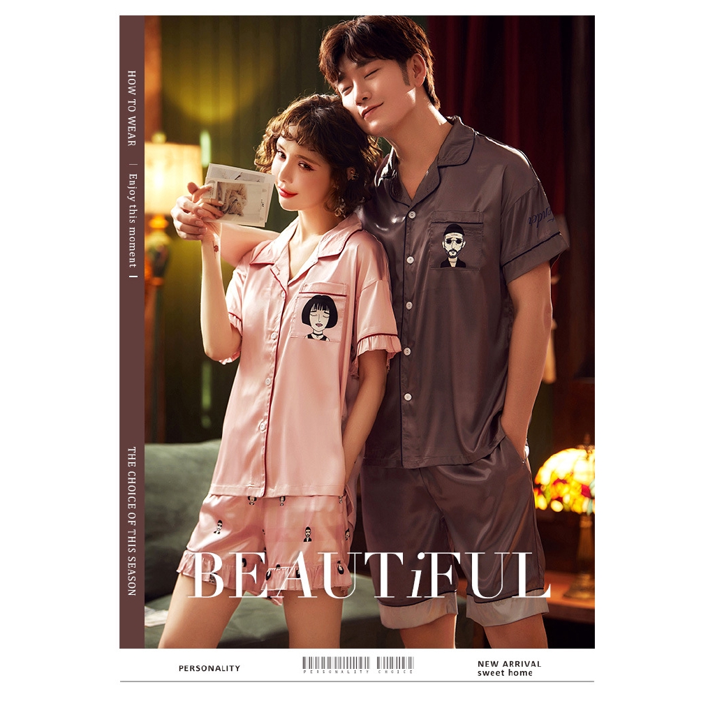 Bộ Đồ Ngủ Ngắn Tay Thời Trang Cho Cặp Đôi Y2707 | BigBuy360 - bigbuy360.vn