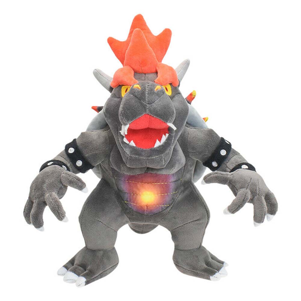 12" Super Mario Bros Fury Bowser Plush Toys Stuffed Doll Birthday Gift