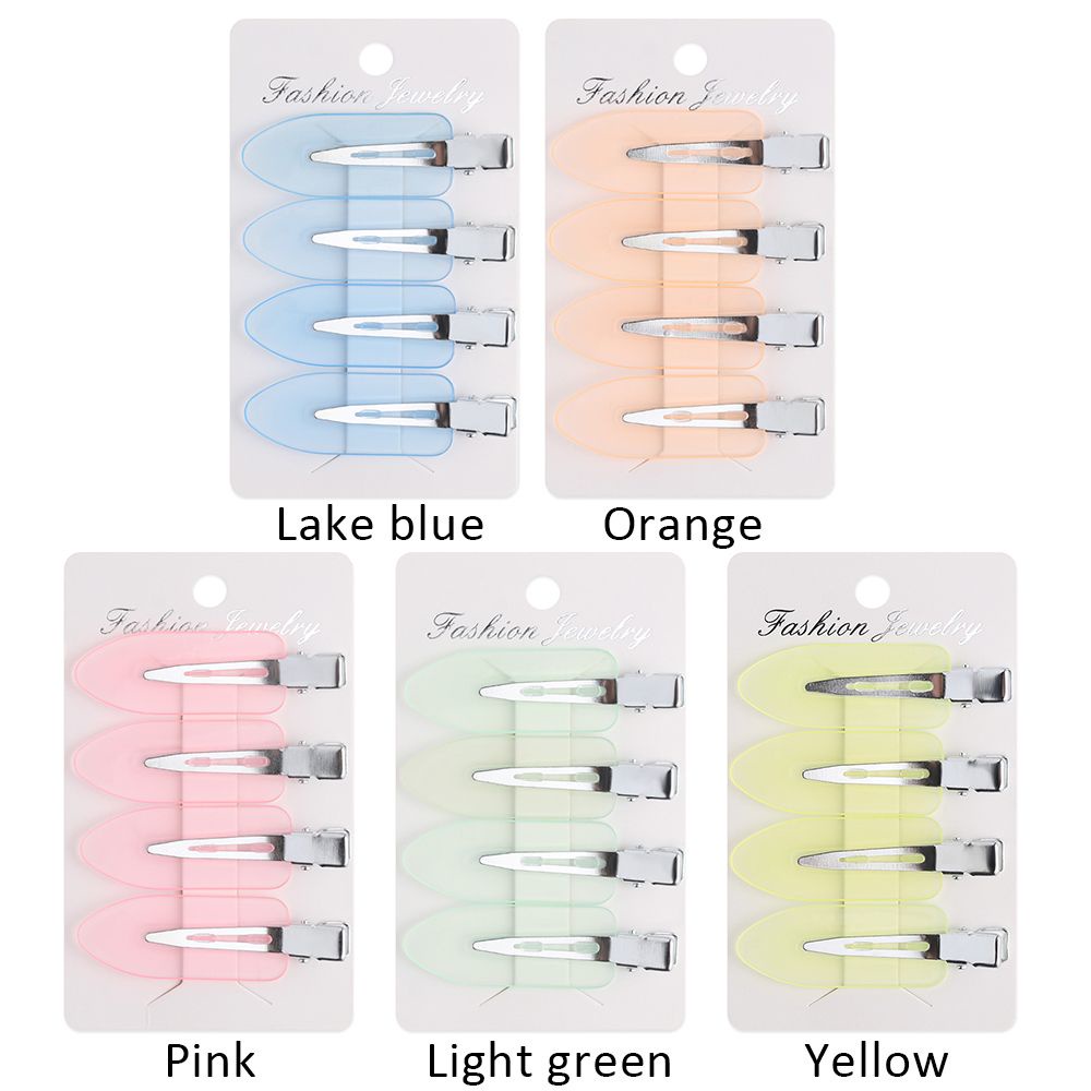 (Hàng Mới Về) Bộ 4 Kẹp Tóc Cố Định Không Để Lại Dấu Vết Màu Kẹo Trong Suốt Thời Trang
