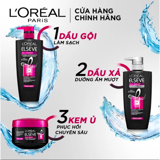 Dầu Gội, dầu xả L'Oréal Paris Elseve Fall Resist 3X