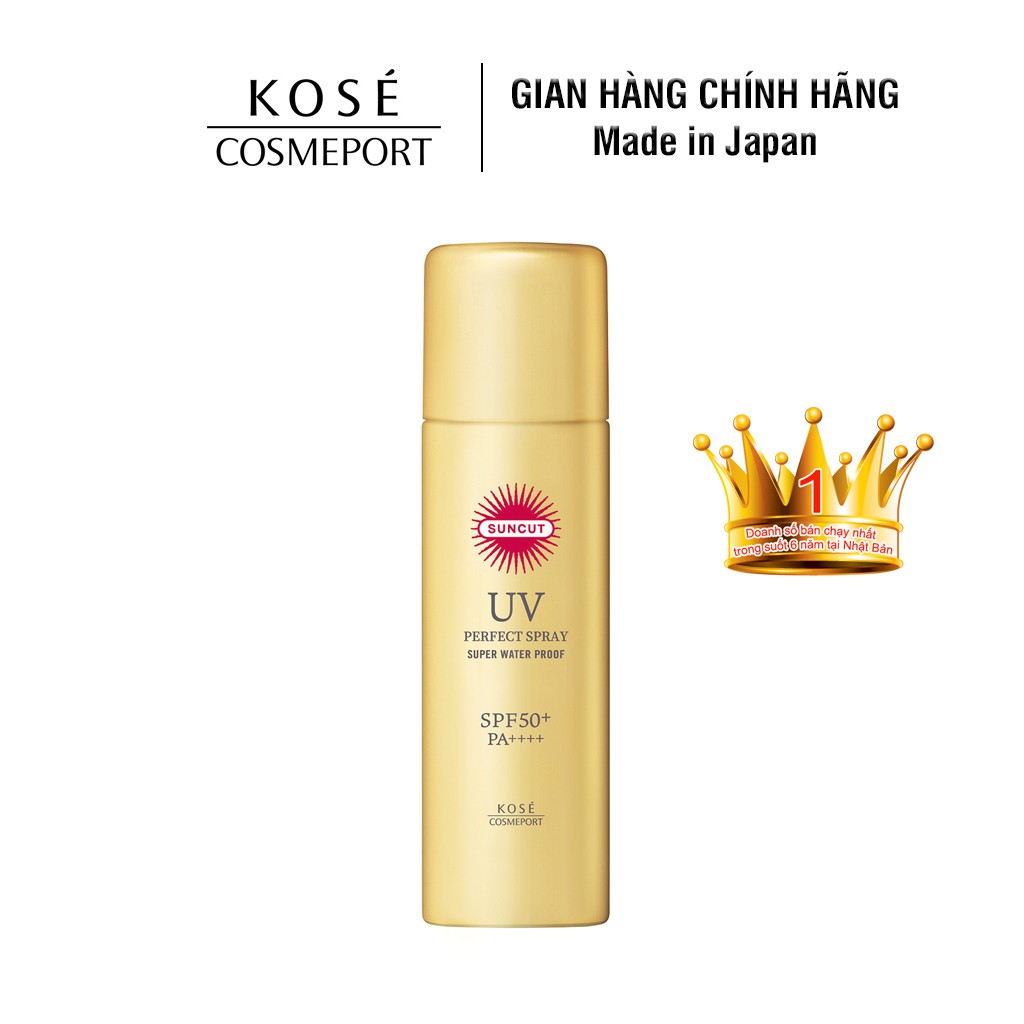 Chống Nắng Dạng Xịt Kosé Cosmeport Suncut UV Spray Super Waterproof SPF 50+/PA++++ (60g)