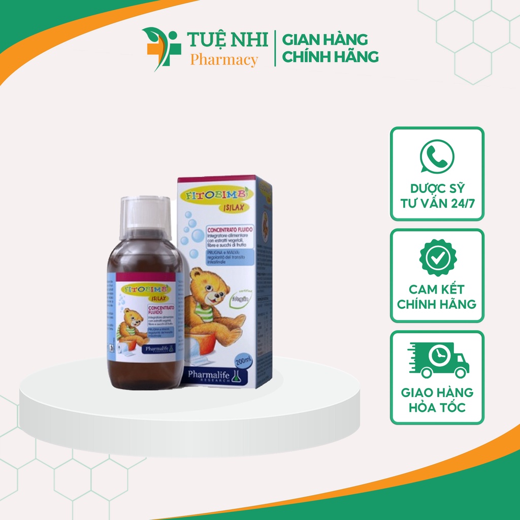 Siro Giảm Táo Bón Fitobimbi Isilax Giúp Nhuận Tràng Chống Táo Bón Kéo Dài Ở Trẻ Nhỏ lọ 200ml - NT154