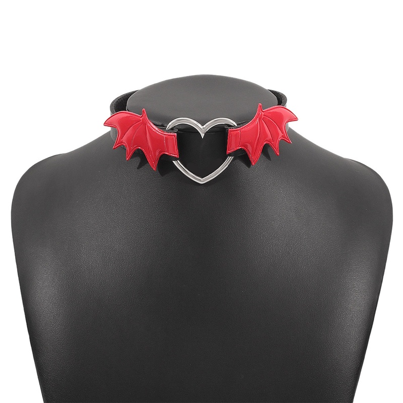 Vòng Cổ Choker Mặt Hình Cánh Trái Tim Phong Cách Harajuku
