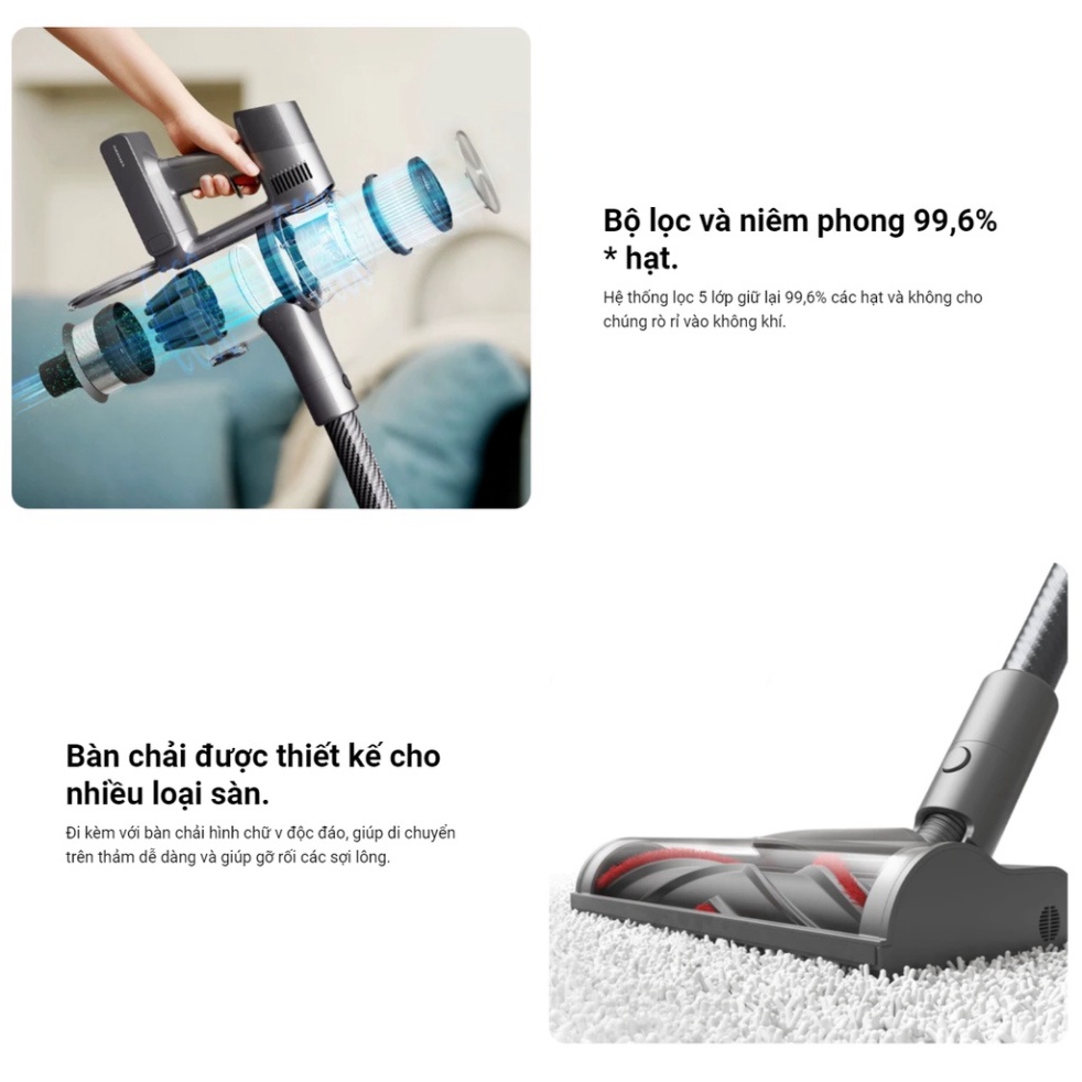 Máy hút bụi xách tay không dây Xiaomi Dreame T30 - Pin tháo rời dự phòng-New 100%