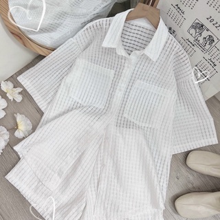 SET ÁO SƠ MI XỐP KÈM SHORT