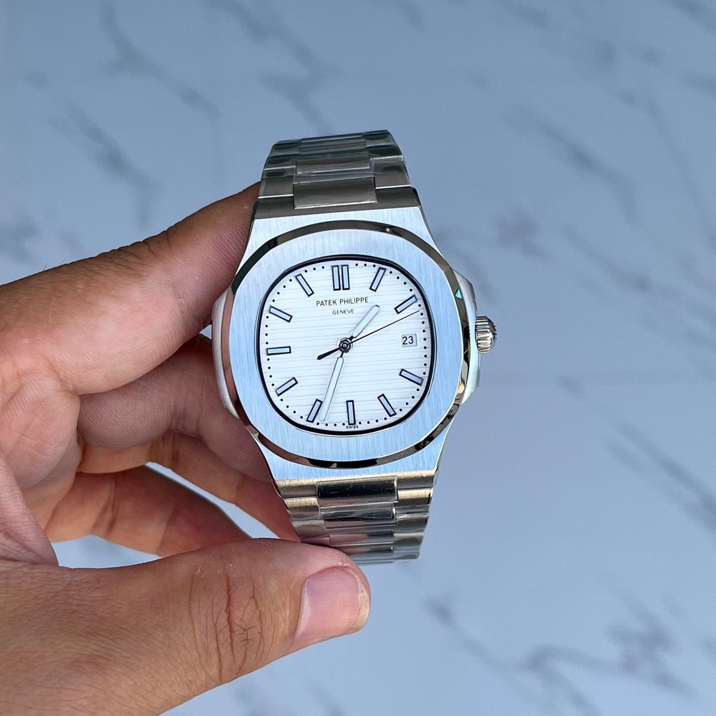 Đồng Hồ Nam Cơ Automatic Patek Nautilus PT5711KL Dây Kim Loại Lịch Ngày Hàng Chuẩn Cao Cấp - 5 Màu