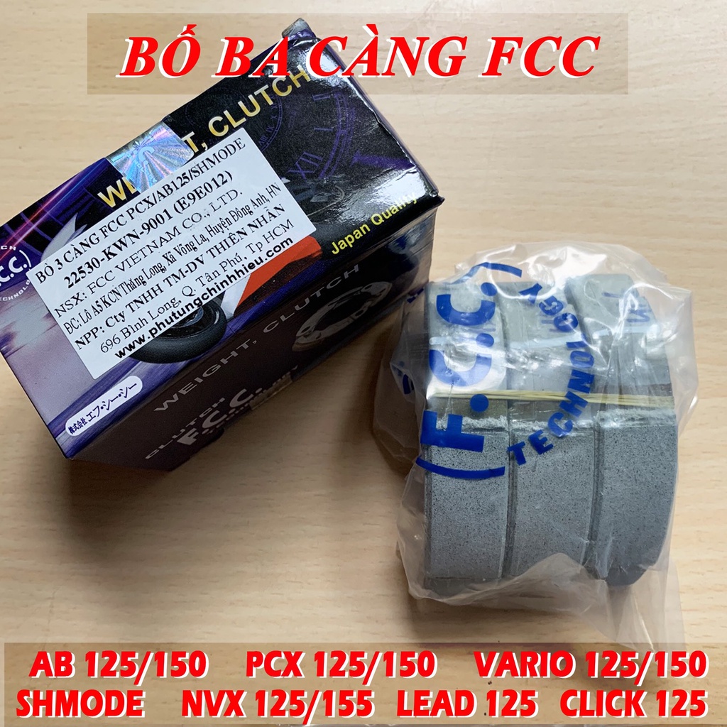 Bố 3 càng xe AB 125 150 Vairo Click PCX SH Mode Lead 125 NVX SH Việt hạn chế rung đầu hàng zin FCC