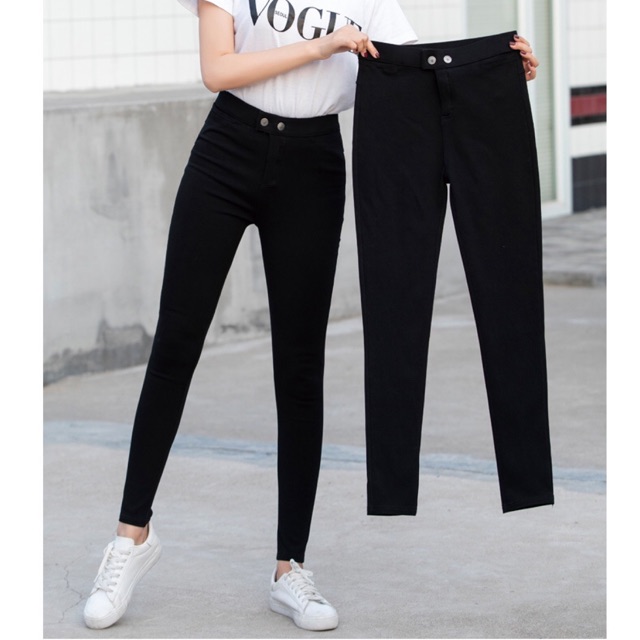 Quần thun big size skinny 2 nút lưng dây kéo size 75-100kg