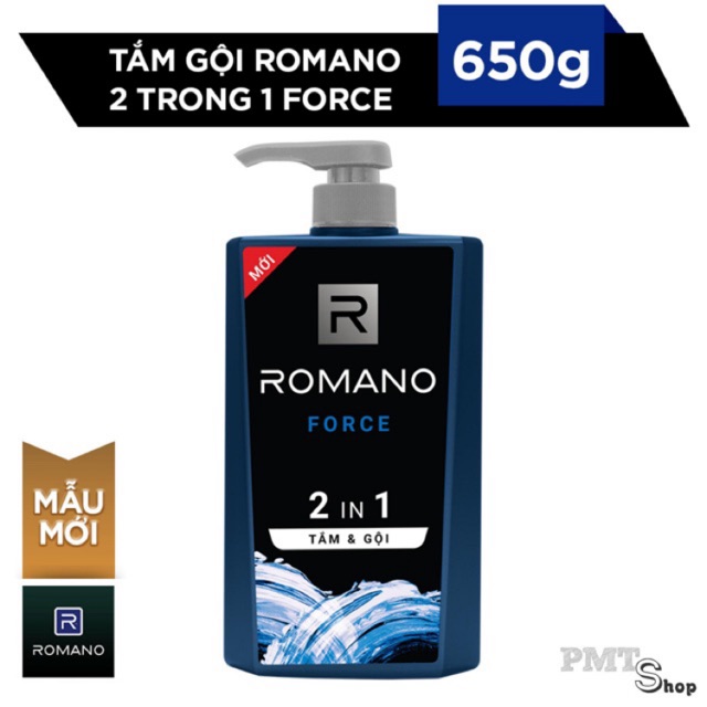 Dầu gội & Sữa tắm 2in1 nam Romano hương nước hoa 650g Classic | Attitude | Force 650ml