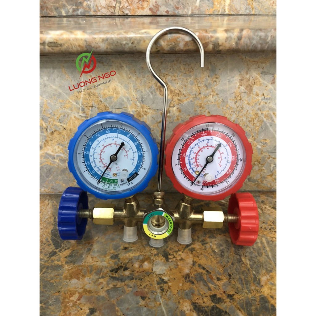 Đồng hồ đo gas đôi kèm dây nạp gas cao cấp