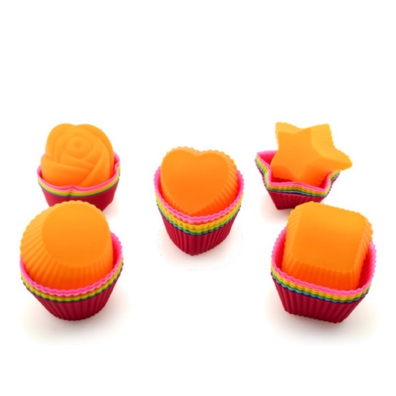 Khuôn làm bánh cupcake, muffin, cup silicon nhiều màu, nhiều mẫu