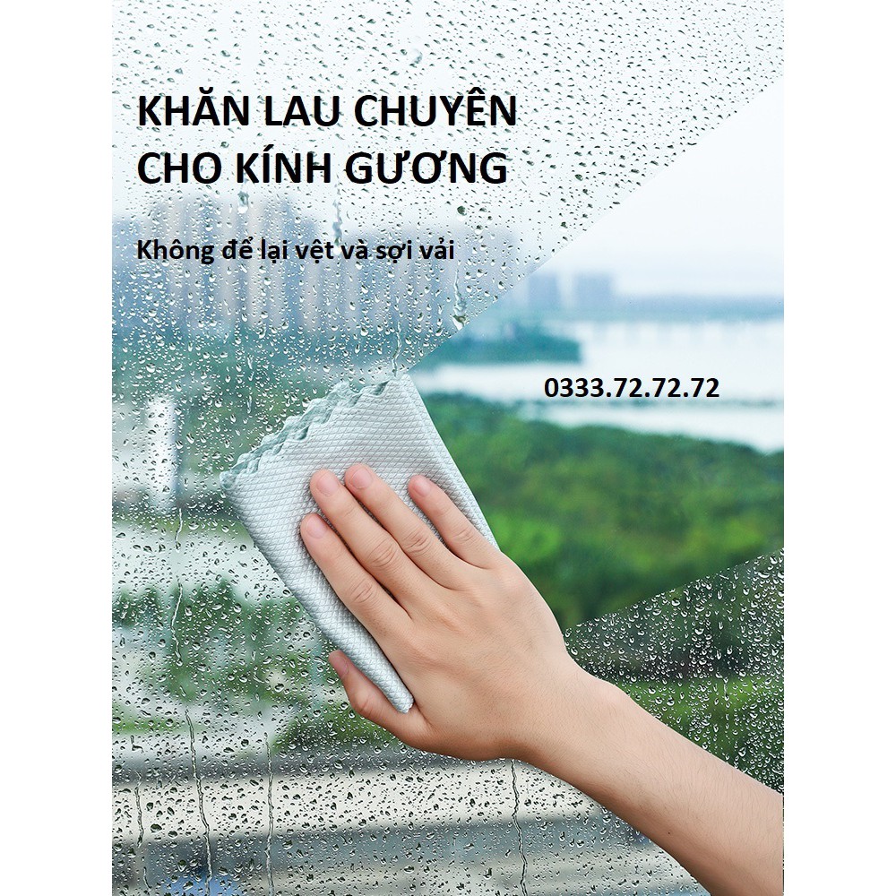 Khăn Chuyên Lau Kính Lau Màn Hình Đa Năng, Lau Gương, Khăn Lau Bát Đĩa Cốc Nhà Bếp không rụng lông, Khăn vảy cá