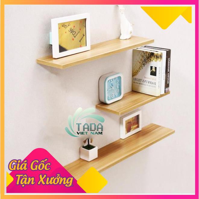 COMBO 3 thanh ngang kệ treo tường Rộng 40cm x sâu 15cm gỗ ( màu trắng, vàng, nâu, đen...)