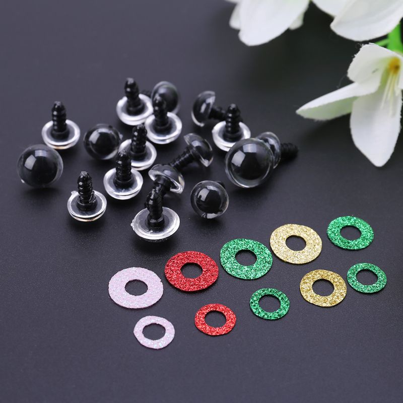 Bộ 150 Mắt Nhựa Tròn Nhỏ 14mm Kèm Vòng Đệm Cho Gấu Bông