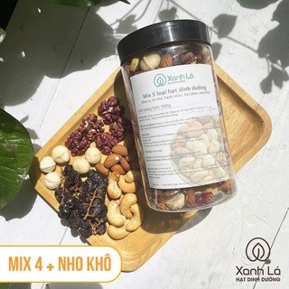 Hạt dinh dưỡng mix 5 loại (macca, hạnh nhân, điều, óc chó, bí xanh/nho khô) Xanh Lá thượng hạng, cam kết chất lượng A