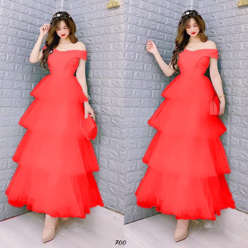 Kèm ảnh/video thật - ĐẦM XOÈ BẸT VAI XẾP TẦNG SANG TRỌNG - MS236V | BigBuy360 - bigbuy360.vn