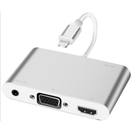 Cáp lightning to HDMI và VGA +Audio 3.5 kết nối tivi với điện thoại ip,ipat