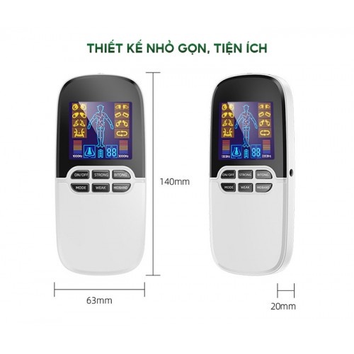 Máy massage xung điện Nikio NK-102 - Đèn hồng ngoại trị liệu mũi - 8 miếng dán