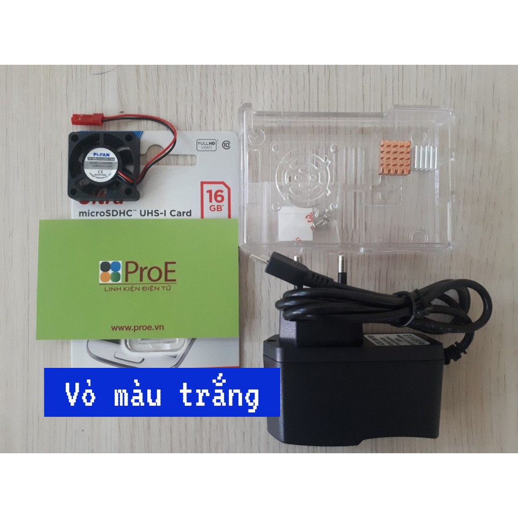 Combo phụ kiện (vỏ hộp, nguồn, thẻ nhớ) cho máy tính Raspberry Pi 3