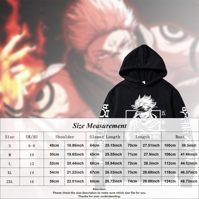 Áo Hoodie Tay Dài Dáng Rộng In Họa Tiết Hoạt Hình Jujutsu Kaisen Thời Trang Cho Nam