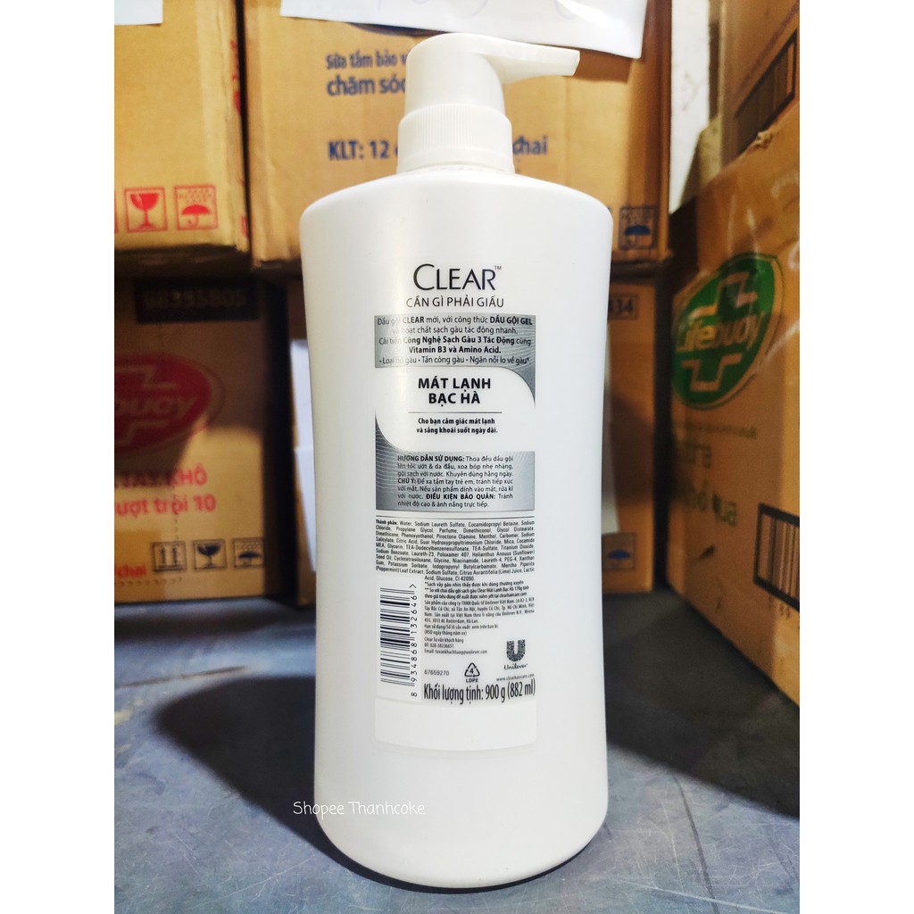 CLEAR Dầu gội Mát Lạnh Bạc Hà 900g 900 g | BigBuy360 - bigbuy360.vn