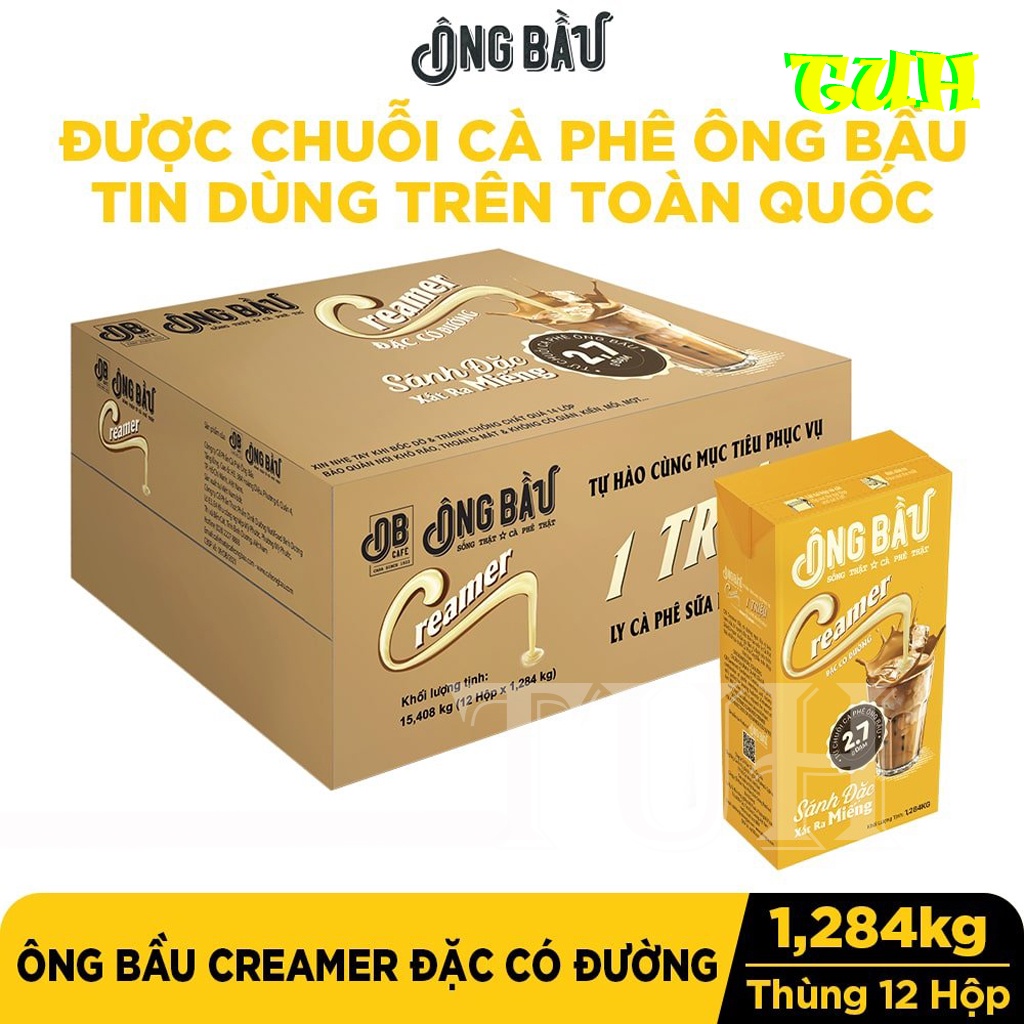 Thùng 12 Hộp Sữa Đặc Ông Bầu 1,284kg, Creamer Đặc Có Đường OB-TUH
