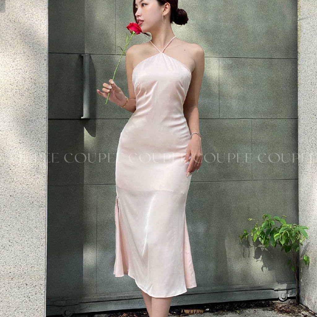 Váy Đầm Cổ Yếm Lụa Ôm Body Quyến Rũ - Dạ Tiệc