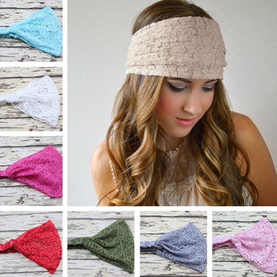 Băng đô bản lớn vải ren xinh xắn thời trang dành cho nữ