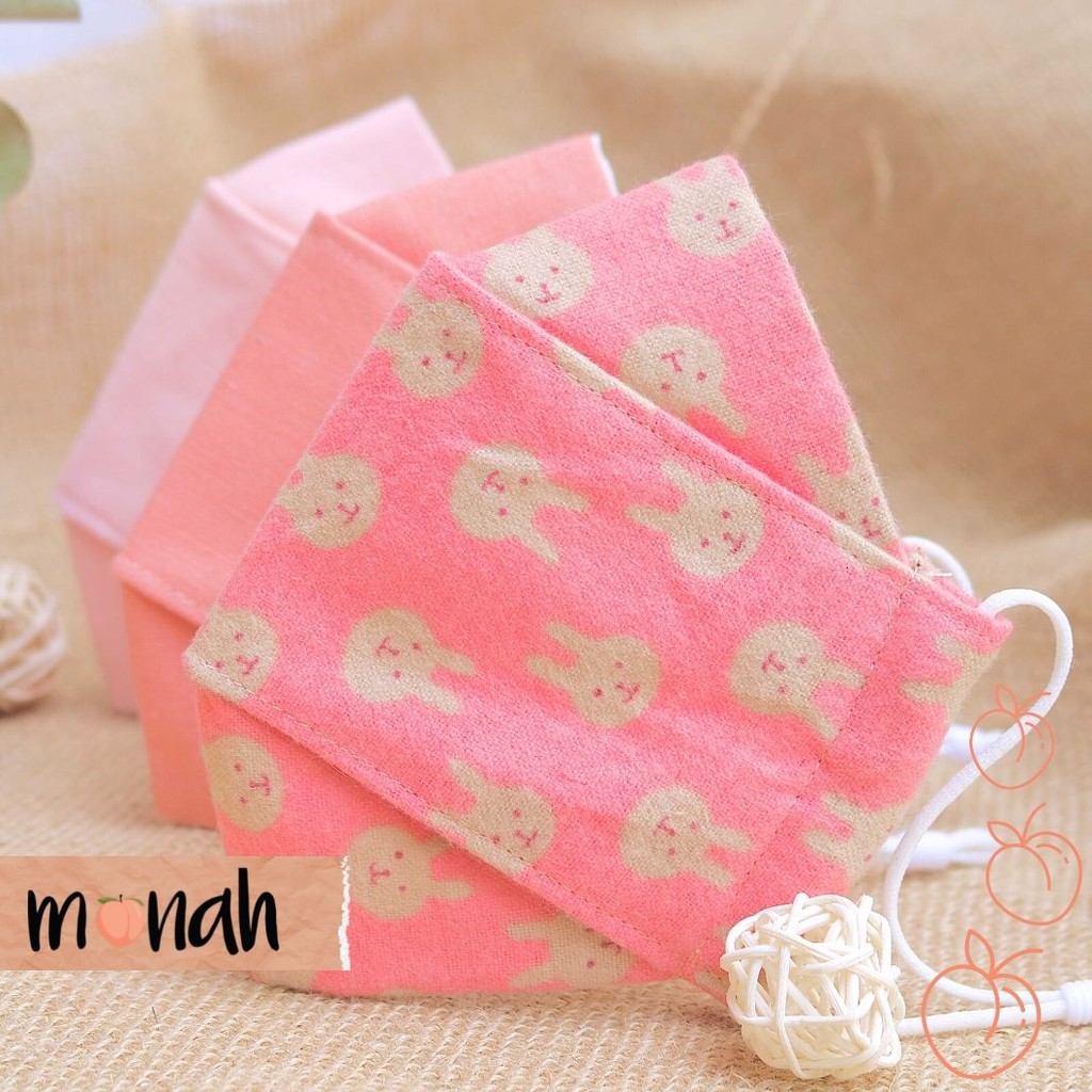 Combo 3 Khẩu Trang Vải Linen 3D Cotton 3 Lớp Hoa Nhí Nhiều Màu Họa Tiết Xinh Xắn