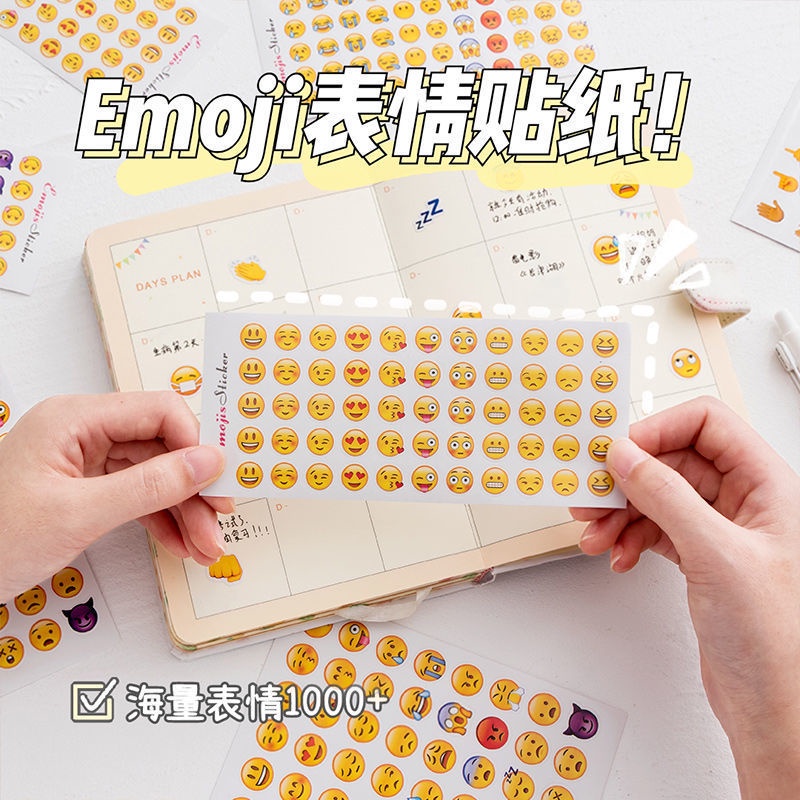 Bộ Sticker Emoji Dễ Thương Dán Trang Trí Nhật Ký / Văn Phòng / Trường Học