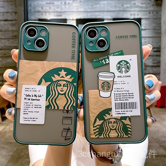 Ốp Điện thoại mềm chống sốc họa tiết Starbucks màu tương phản thích hợp cho 7 8P X/XSMAX XR 11 13pro 13