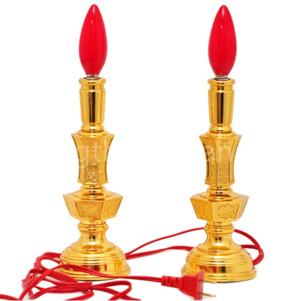 Đèn bàn thờ thân trụ cao 21cm/28cm-1 cặp