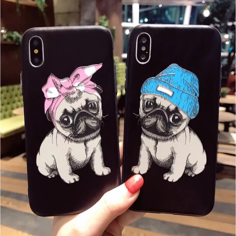 Ốp đôi chó Pug cho iphone