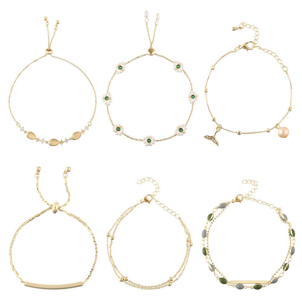 ORIENTLII Vòng Đeo Tay Thời Trang Tối Giản Lấp Lánh Điều Chỉnh Đ