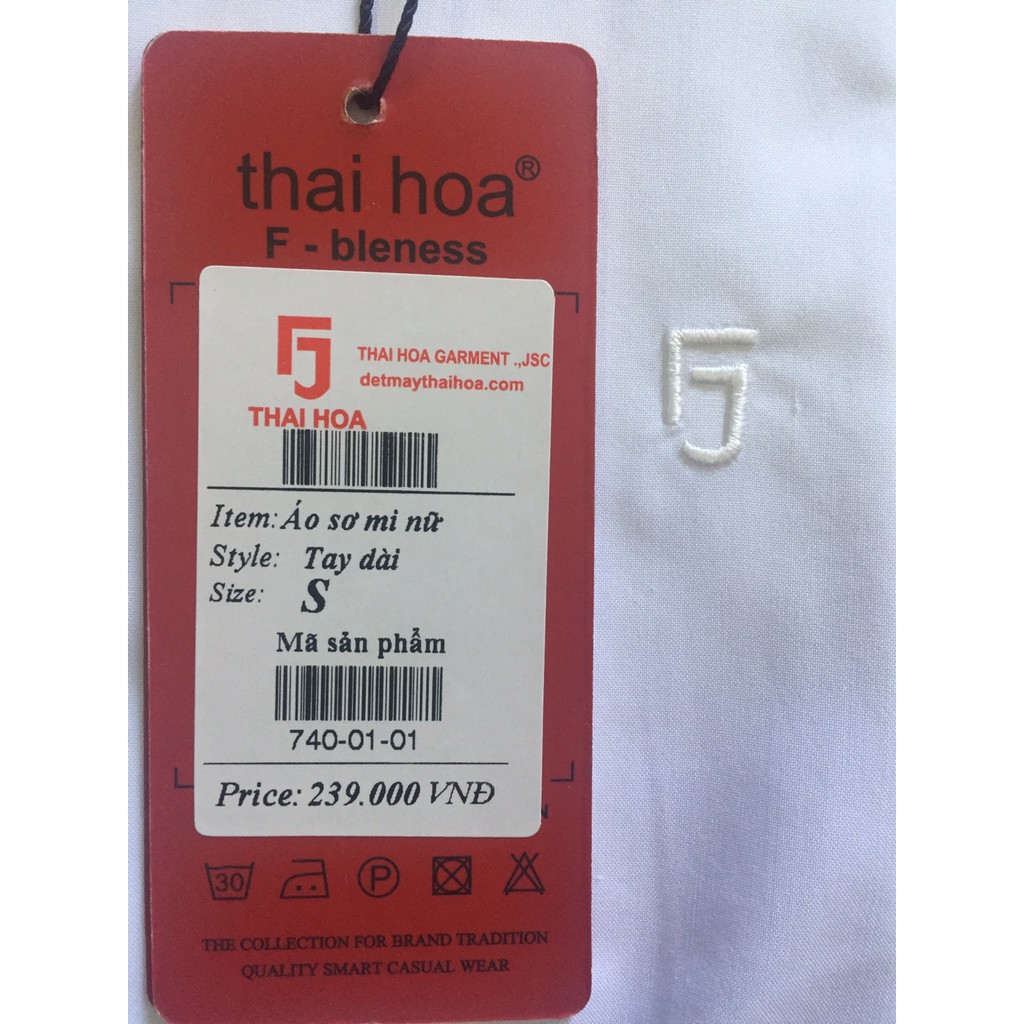 Shop Chỉ Bán Từ 5c Trở Lên - Áo Sơ Mi Thái Hòa (Trắng Mã 740) - Hàng nhập khẩu