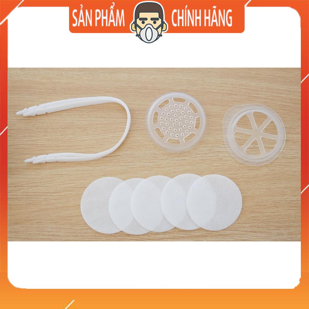 Combo phụ kiện khẩu trang nhựa trong suốt TTL: 5x lọc, 1 cặp van, 1 cặp dây silicon cao cấp