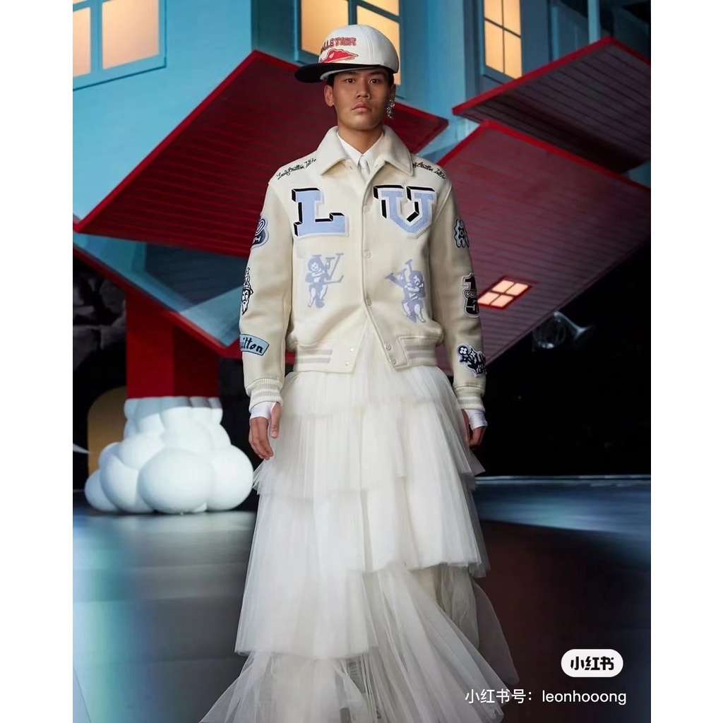 Áo varsity thời trang cao cấp Louis Vuitton LV nam nữ phong cách trẻ trung đường phố