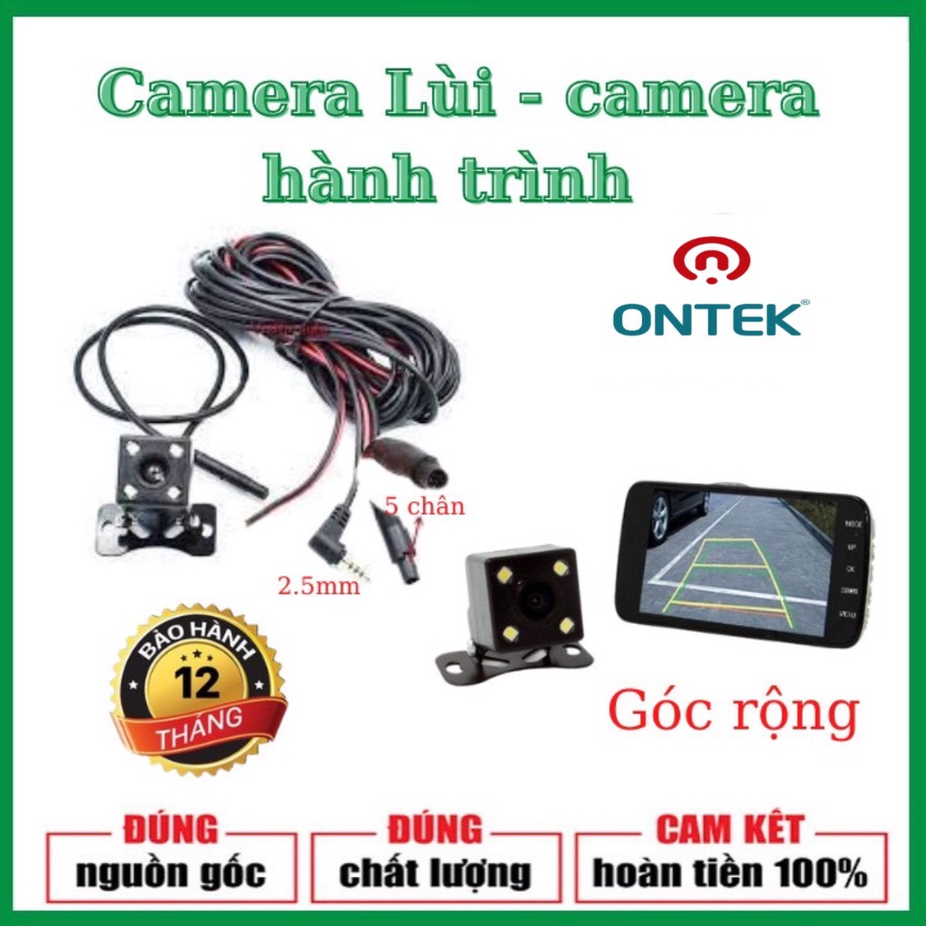 Camera Lùi 4 Mắt LED Cao Cấp Cho Xe Ô Tô loại jack cắm 2,5 mm 5 chân cho camera hành trình, dây tín hiệu dài 5,5m