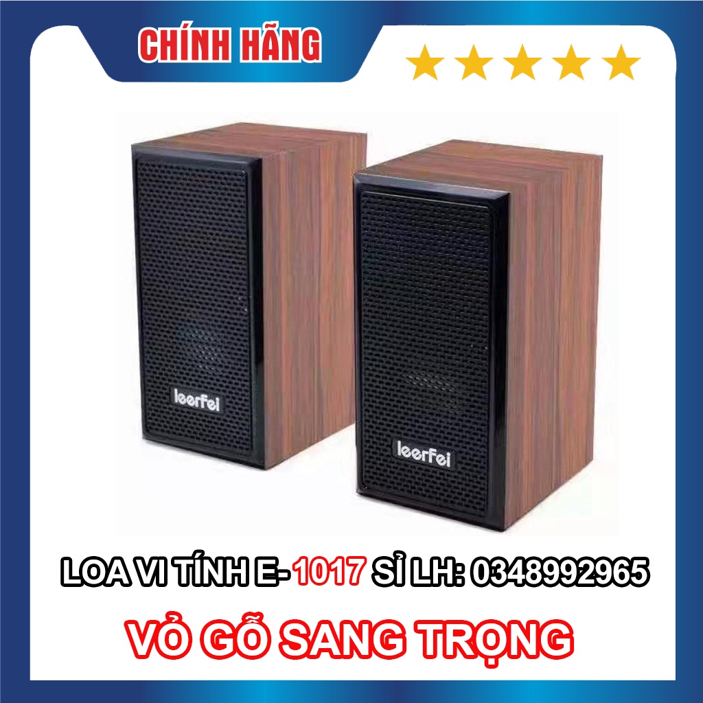 Loa Vi Tính 2.0 LeerFei E-1017 Vỏ Gỗ cắm nguồn cổng USB máy tính