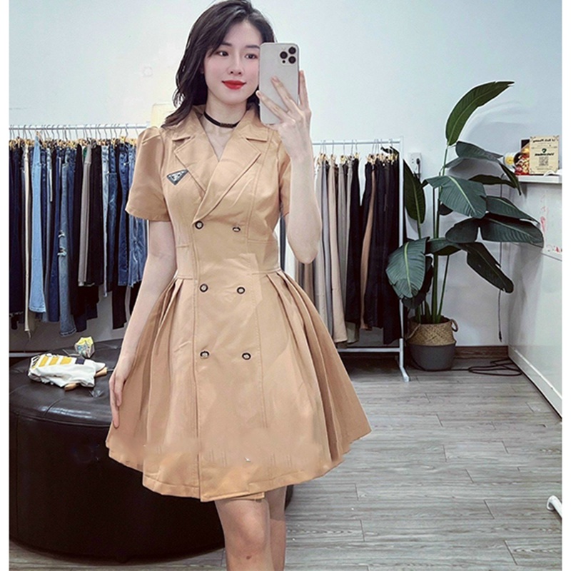 Váy Kaki Cổ Vest Dáng Xòe Hàng Quảng Châu V2044-Teen 888