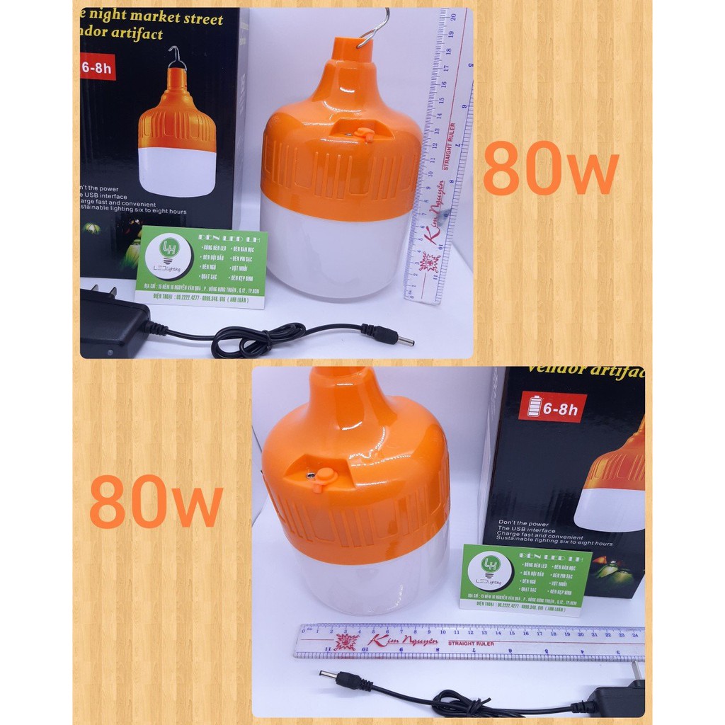 BÓNG ĐÈN LED SẠC TICH ĐIỆN 50W - 80W - 2 PIN SẠC DUNG LƯỢNG CAO - LOẠI TỐT | BigBuy360 - bigbuy360.vn