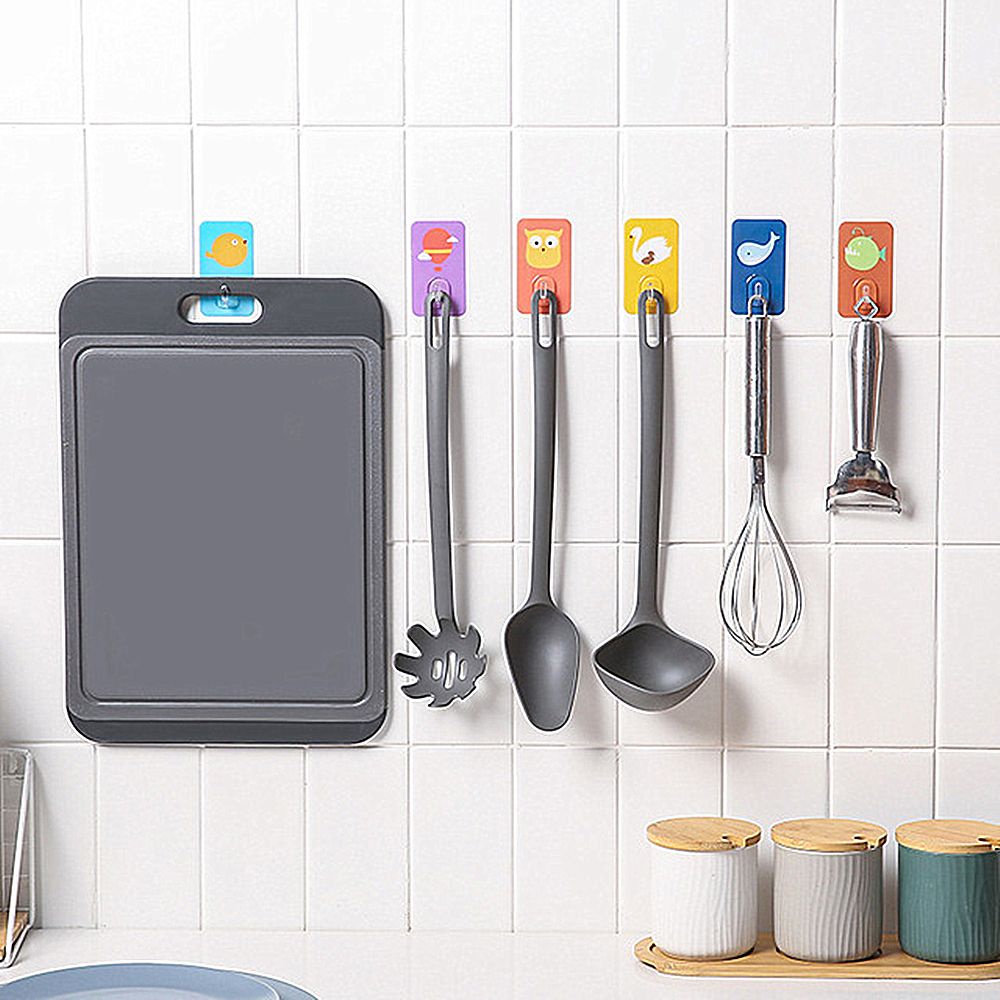 1 móc dán tường hình thú hoạt hình dễ thương không để lại dấu vết